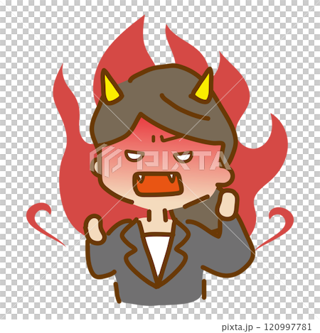 穿著寬鬆可愛的西裝，生氣得像惡魔一樣的女人 120997781