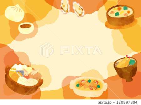 冬グルメの背景ンプレート 冬グルメの背景ンプレート 120997804