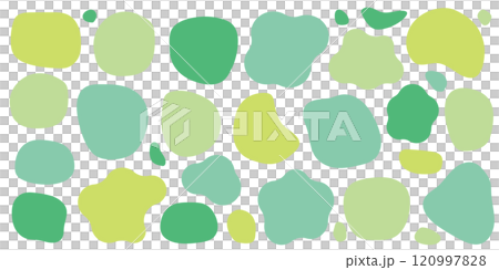 液体 シェイプ 黄緑 緑 シンプル 抽象的な形 セット 液体 シェイプ 黄緑 緑 シンプル 抽象的な形 セット 120997828