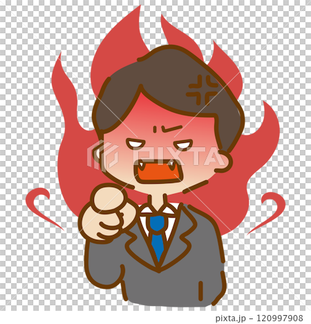 A cute and furious man in a suit 120997908