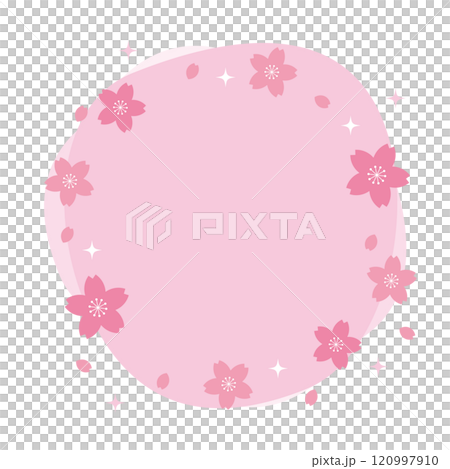 Sakura abstract round frame pink 120997910