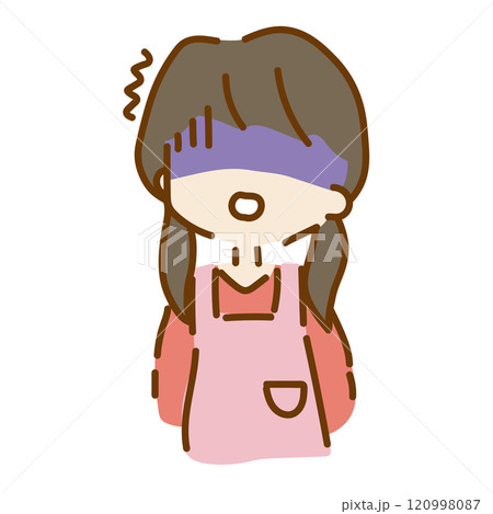 青ざめているゆるくて可愛い女性保育士 120998087