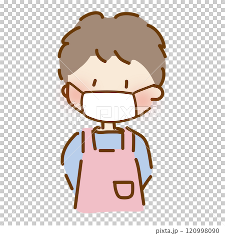 戴著口罩寬鬆可愛的男保育員 120998090