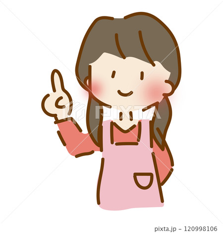 指をさすゆるくて可愛い女性保育士 120998106
