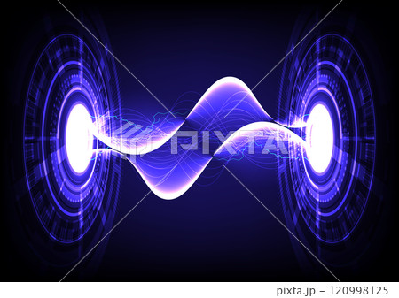 Abstract background with tech circles bolt Abstract background with tech circles bolt 120998125