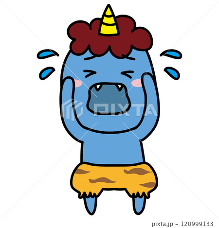 立って泣いている青鬼 120999133