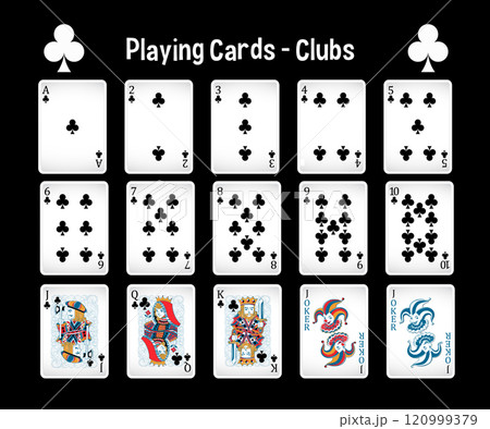 Complete Set of Club Playing Cards 120999379