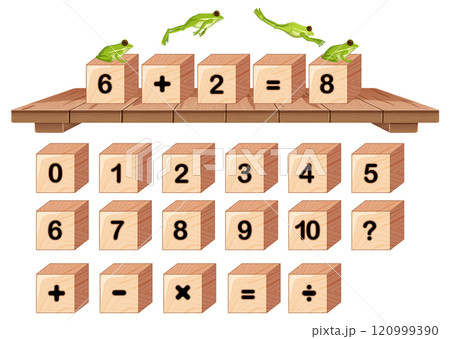 Frogs and Math Blocks Puzzle Frogs and Math Blocks Puzzle 120999390