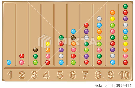 Colorful Bead Counting Chart Illustration 120999414