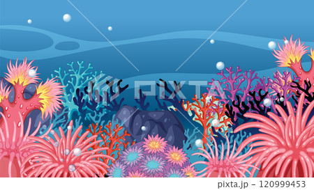 Vibrant Underwater Coral Reef Scene 120999453