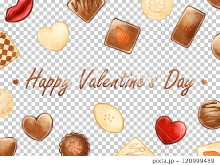 Cute hand drawn valentine chocolate frame Cute hand drawn valentine chocolate frame 120999489