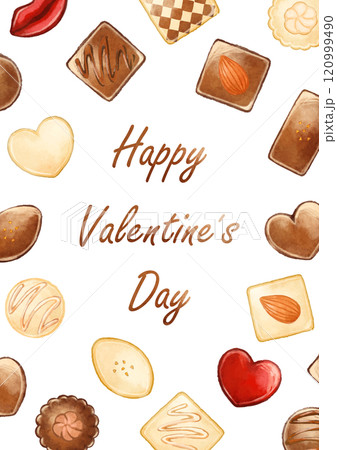 オシャレな手描きのチョコレートのフレーム 120999490