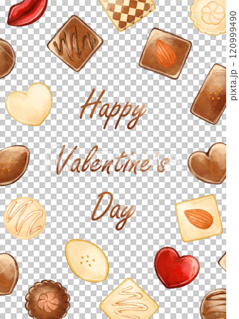 オシャレな手描きのチョコレートのフレーム 120999490