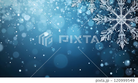 winter themed background with snowflakes 120999549