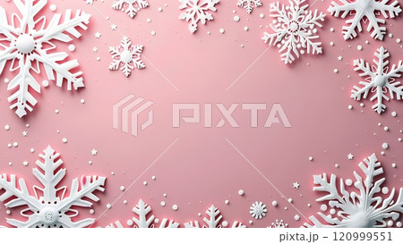 winter themed background with snowflakes 120999551