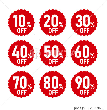 割引　セール 　値引ラベル ％OFF 120999695