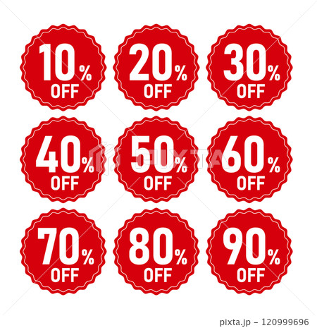 割引　セール 　値引ラベル ％OFF 120999696