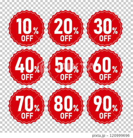 割引　セール 　値引ラベル ％OFF 120999696