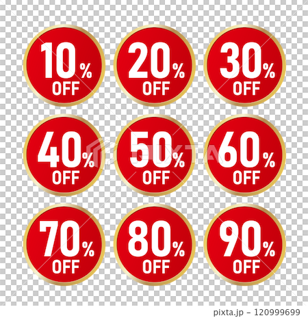 割引　セール 　値引ラベル ％OFF 120999699