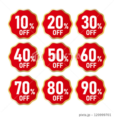 割引　セール 　値引ラベル ％OFF 120999701
