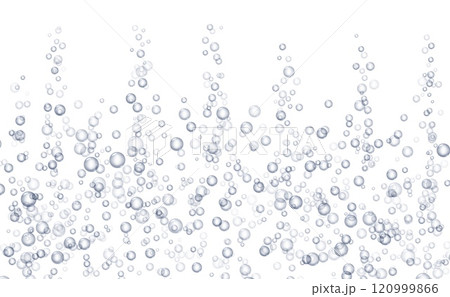 Underwater fizzing bubbles, soda or champagne carbonated drink, sparkling water. Effervescent drink. 120999866