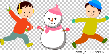孩子們在雪地裡玩 孩子們在雪地裡玩 120999978