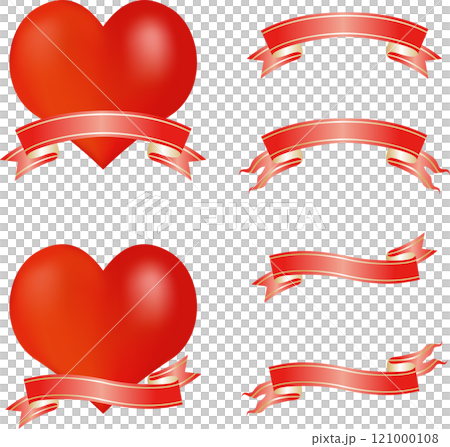 情人節心絲帶裝飾複製空間插圖素材集 121000108