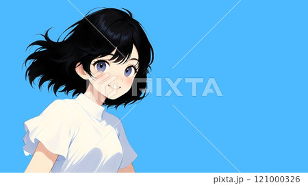 アニメ・漫画風の女性・女の子のイラスト素材 アニメ・漫画風の女性・女の子のイラスト素材 121000326