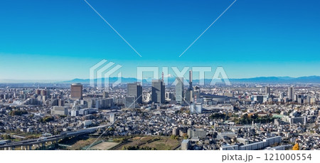 「埼玉県」ドローンで上空から快晴の空と見沼田んぼを撮影 さいたま新都心 富士山 「埼玉県」ドローンで上空から快晴の空と見沼田んぼを撮影 さいたま新都心 富士山 121000554