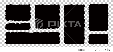 方形/長方形，邊緣蓬鬆粗糙。一套看起來像是撕破紙的框架。垃圾和復古 121000615