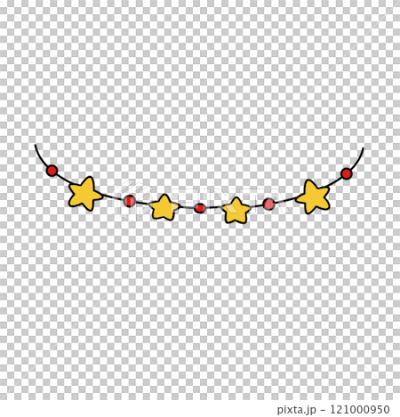 A yellow star chain with red stars hanging from it A yellow star chain with red stars hanging from it 121000950