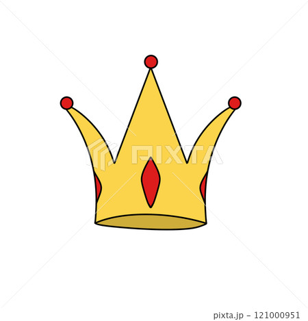 A yellow crown with red accents 121000951