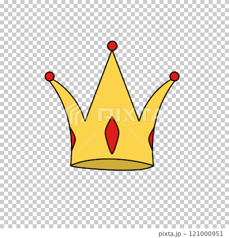 A yellow crown with red accents A yellow crown with red accents 121000951