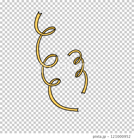 A yellow ribbon with a spiral shape A yellow ribbon with a spiral shape 121000952