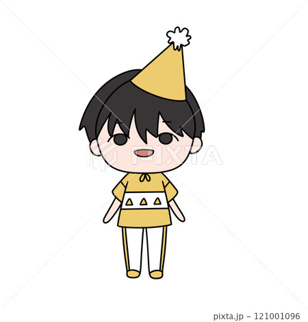 A cartoon boy is wearing a yellow shirt and pants A cartoon boy is wearing a yellow shirt and pants 121001096