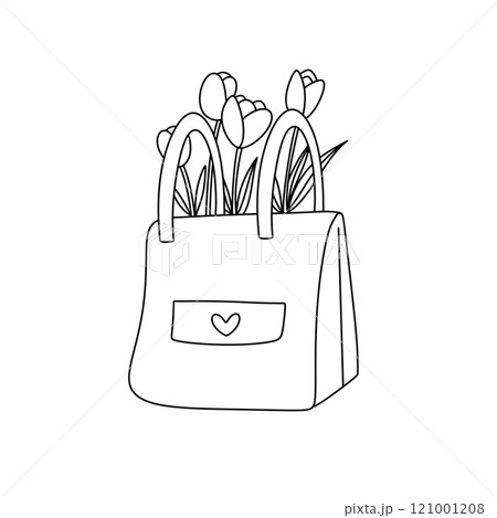 A purse with flowers in it 121001208