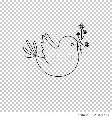 A bird with flowers in its beak A bird with flowers in its beak 121001375
