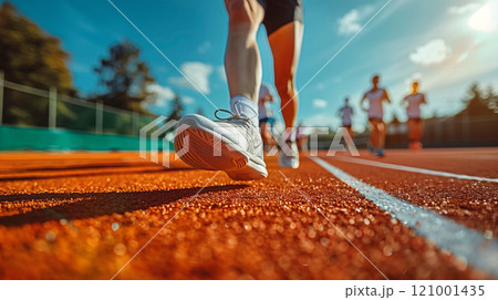 Court's surface captures the energy and speed of the group in motion 121001435