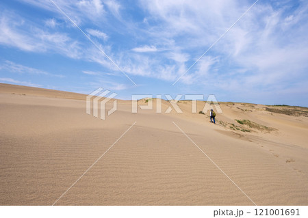 鳥取砂丘でトレッキングするイメージ 鳥取砂丘でトレッキングするイメージ 121001691