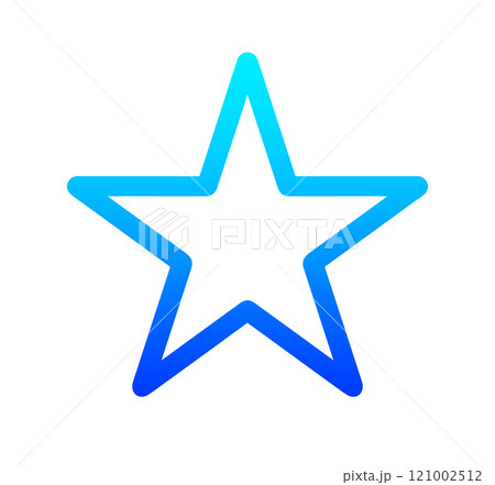 青いグラデーションの星アイコン 121002512