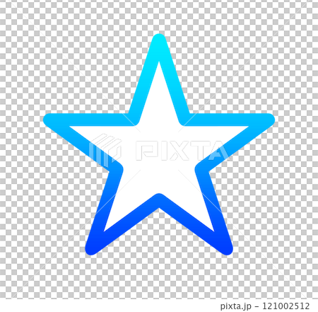 青いグラデーションの星アイコン 121002512