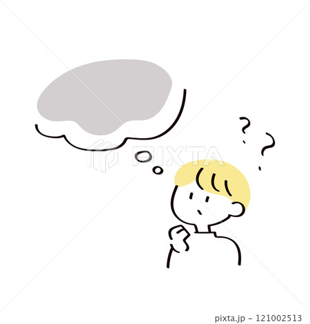 悩み考える女性のイラスト 121002513