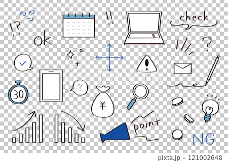 Business illustration material set Business illustration material set 121002648