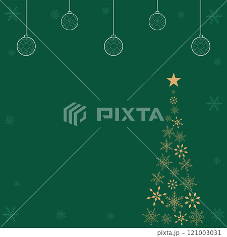 クリスマスツリーの背景テンプレート　オーナメント　正方形 121003031