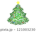 粒子でできたシンプルなクリスマスツリー 121003230