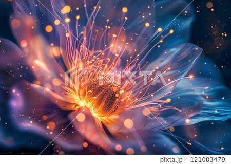 光る幻想的な花のイラスト素材 [121003479] - PIXTA