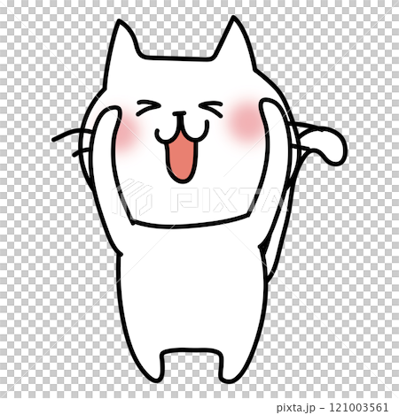 白貓摸著它的頭 121003561