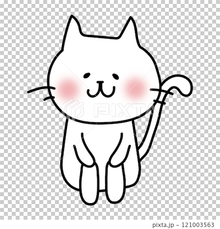 White cat touching its knee White cat touching its knee 121003563