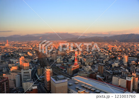 Aerial view of Fukui City in Fukui Prefecture Japan as seen from the Courtyard by Marroitt Fukui Hotel 121003760