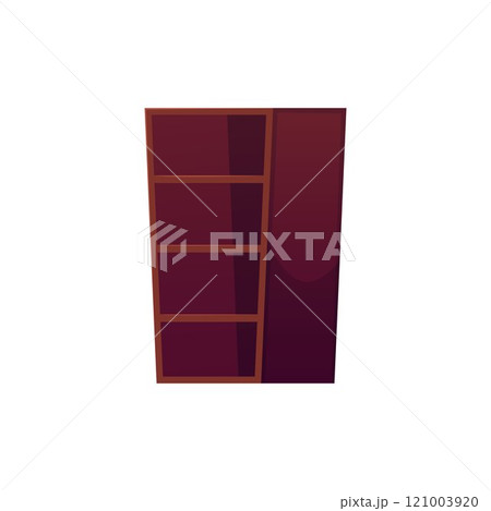 Wardrobe, wooden closet flat icon, furniture store brown cupboard, cabinet shelves, bunker rack, vector timber interior 121003920